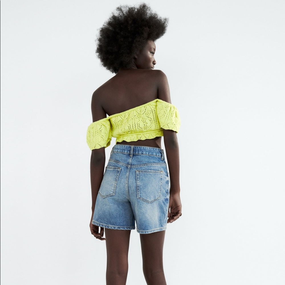 Zara Yellow Pointelle Knit Top - Picture 13 of 16